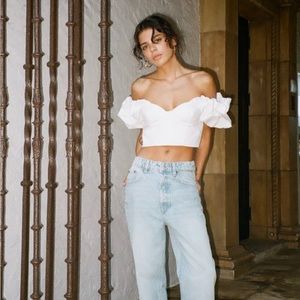 NWOT Zara white voluminous poplin top